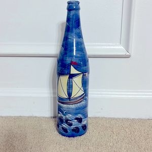Painted Decorative Nautical Wine Bottle